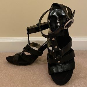 Nine West black sandals size 7